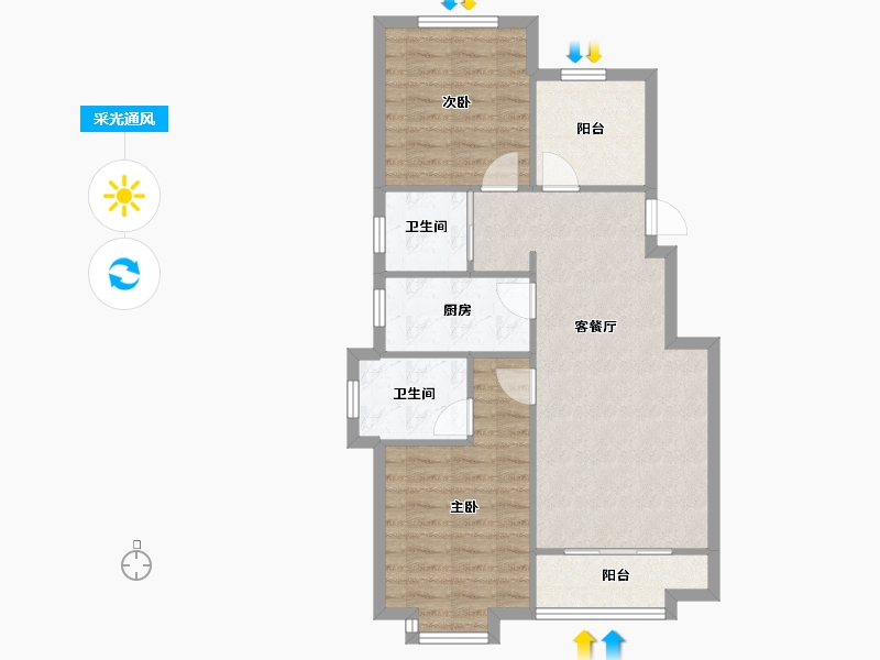 天津-天津市-融泰城17号楼,19号楼,21号楼,3号楼,12号楼,14号楼,15号楼,-74.87-户型库-采光通风