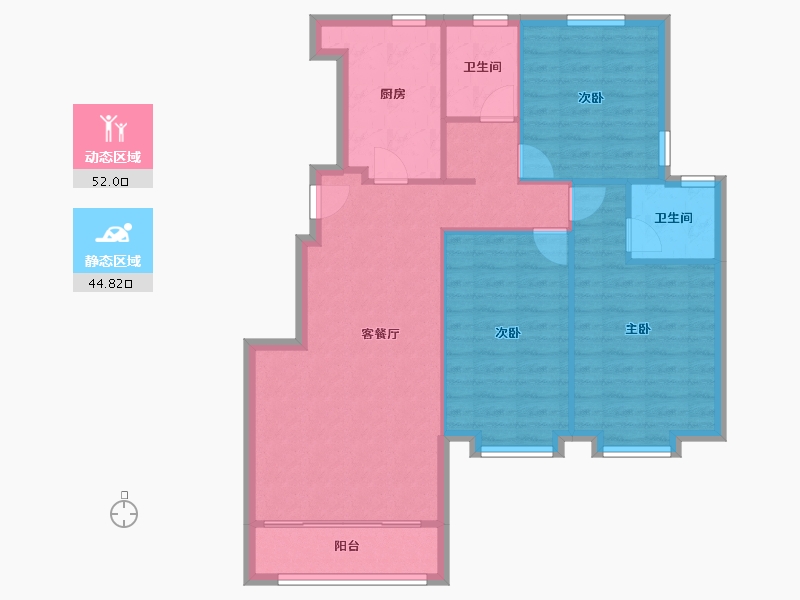 天津-天津市-天安珑园9号楼,10号楼,11号楼,12号楼建面110m²-88.00-户型库-动静分区