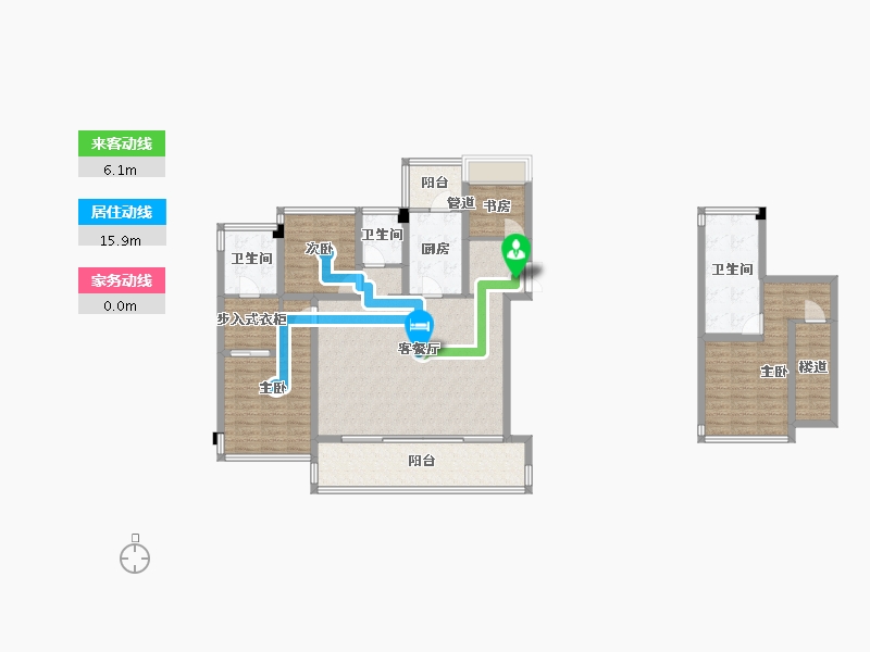 四川省-成都市-珑悦锦云花园3,4,9,12号楼162m²-128.07-户型库-动静线