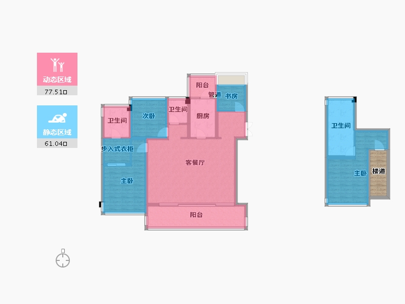 四川省-成都市-珑悦锦云花园3,4,9,12号楼162m²-128.07-户型库-动静分区