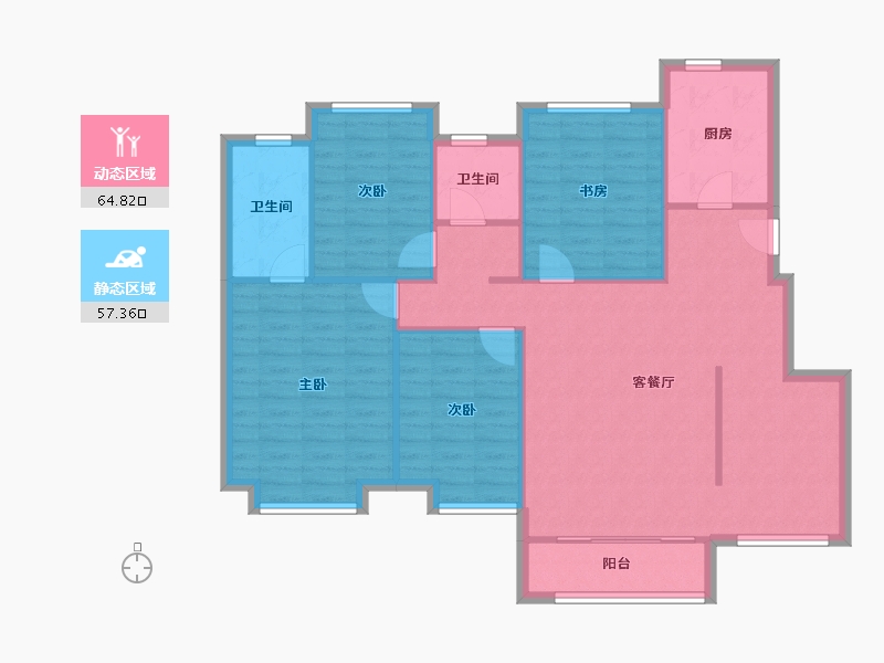 天津-天津市-天安珑园10号楼建面140m²-112.00-户型库-动静分区