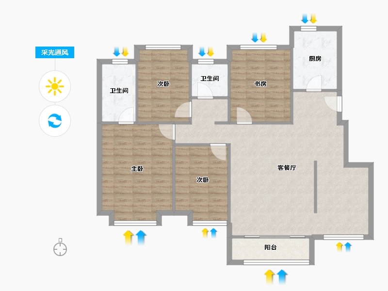 天津-天津市-天安珑园10号楼建面140m²-112.00-户型库-采光通风