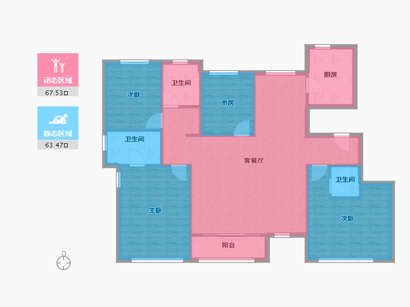 天津-天津市-天安珑园8号楼,9号楼,24号楼,建面150m²-120.00-户型库-动静分区