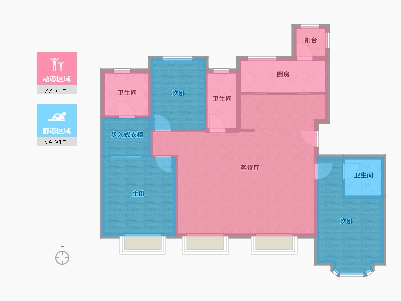 天津-天津市-万科翡翠大道39号楼,建面150m²-120.01-户型库-动静分区