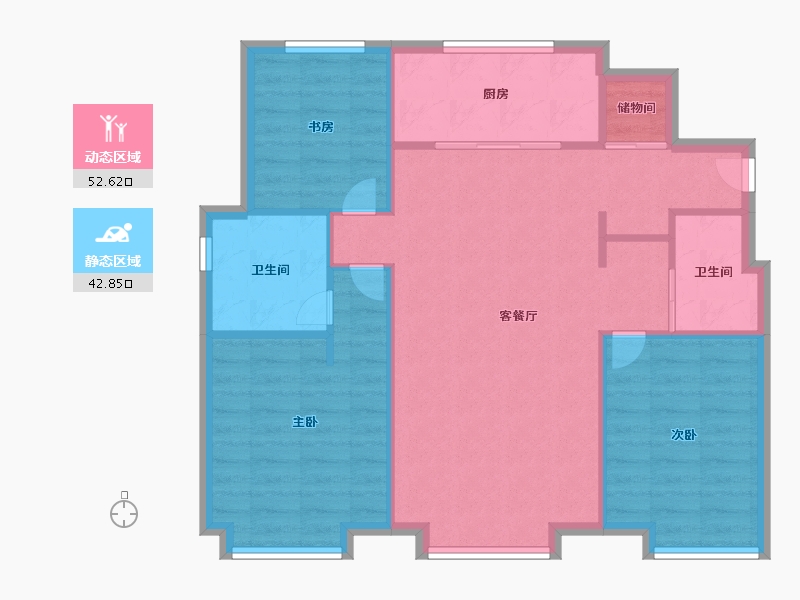 天津-天津市-万科翡翠大道40号楼,42号楼,43号楼,44号楼,45号楼建面109m²-87.08-户型库-动静分区