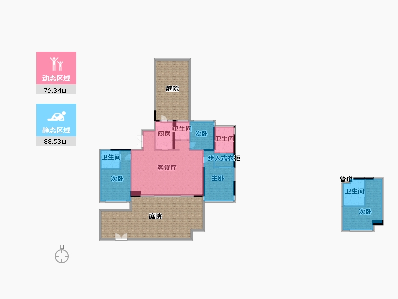 四川省-成都市-珑悦锦云花园4号楼,12号楼173m²-240.64-户型库-动静分区