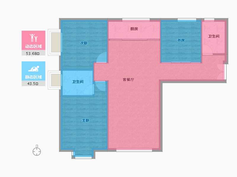 天津-天津市-宝安江南城三区19号楼,三区20号楼建面120m²-89.38-户型库-动静分区