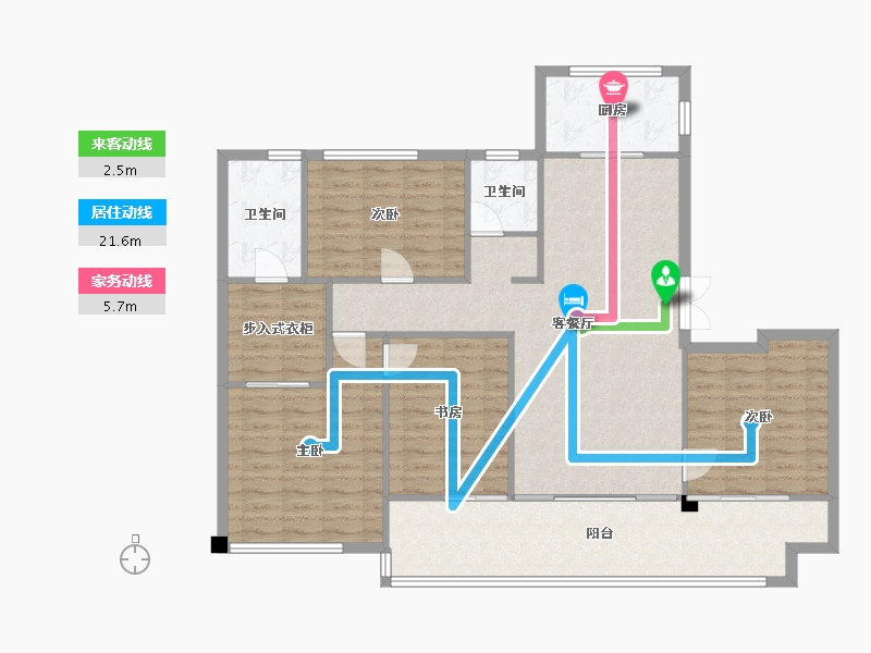 四川省-成都市-新希望锦官府10号楼,11号楼,15号楼145m²-125.46-户型库-动静线