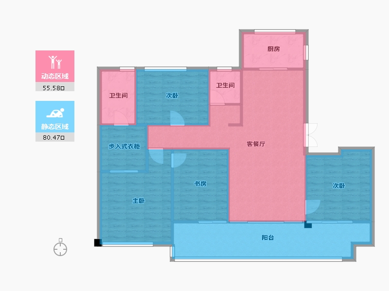 四川省-成都市-新希望锦官府10号楼,11号楼,15号楼145m²-125.46-户型库-动静分区