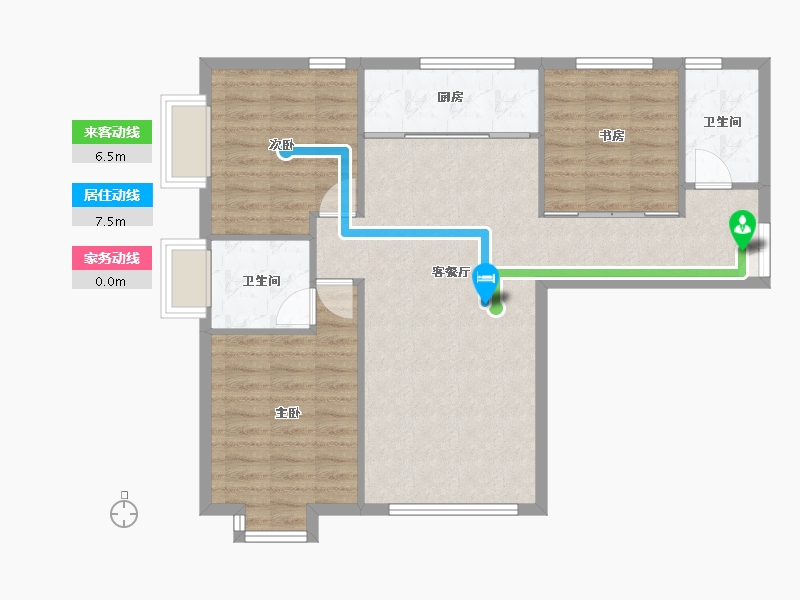 天津-天津市-宝安江南城三区21号楼,建面115m²-83.71-户型库-动静线