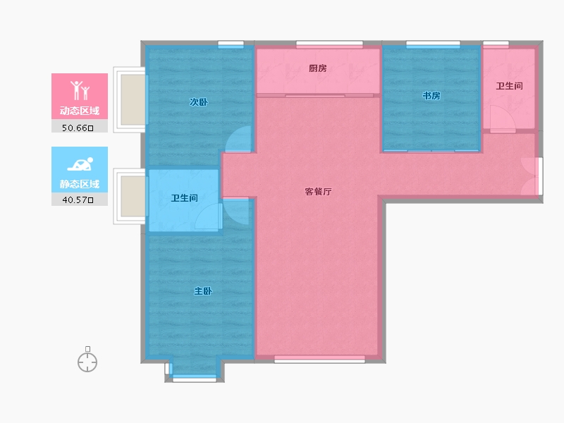 天津-天津市-宝安江南城三区21号楼,建面115m²-83.71-户型库-动静分区