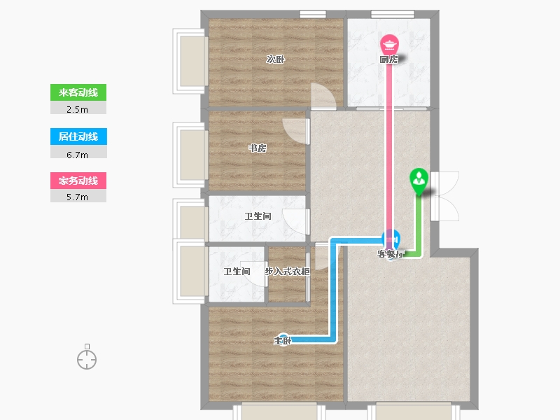 天津-天津市-宝安江南城建面110m²-81.07-户型库-动静线