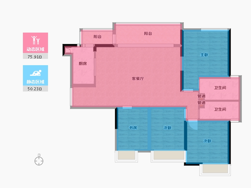 四川省-成都市-人居东湖长岛144m²-112.56-户型库-动静分区