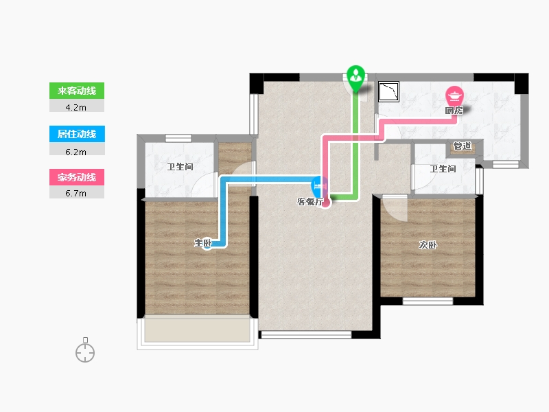 四川省-成都市-金沙宸宇公馆85m²-67.54-户型库-动静线