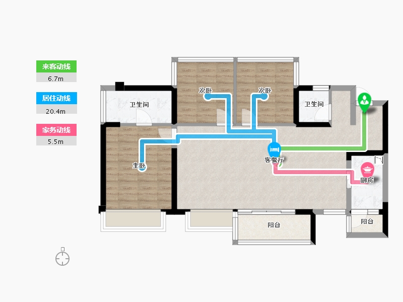 四川省-成都市-隆鑫印象东方1号楼111m²-89.30-户型库-动静线