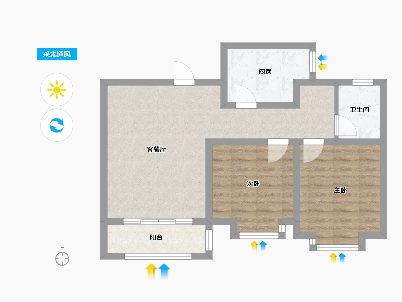 天津-天津市-荷塘悦色建面93m²-61.25-户型库-采光通风