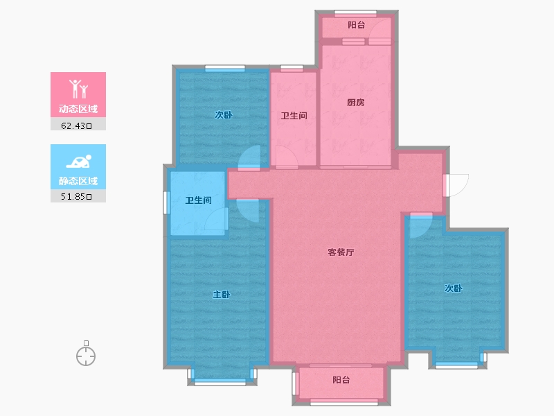 天津-天津市-荷塘悦色建面144m²-103.03-户型库-动静分区