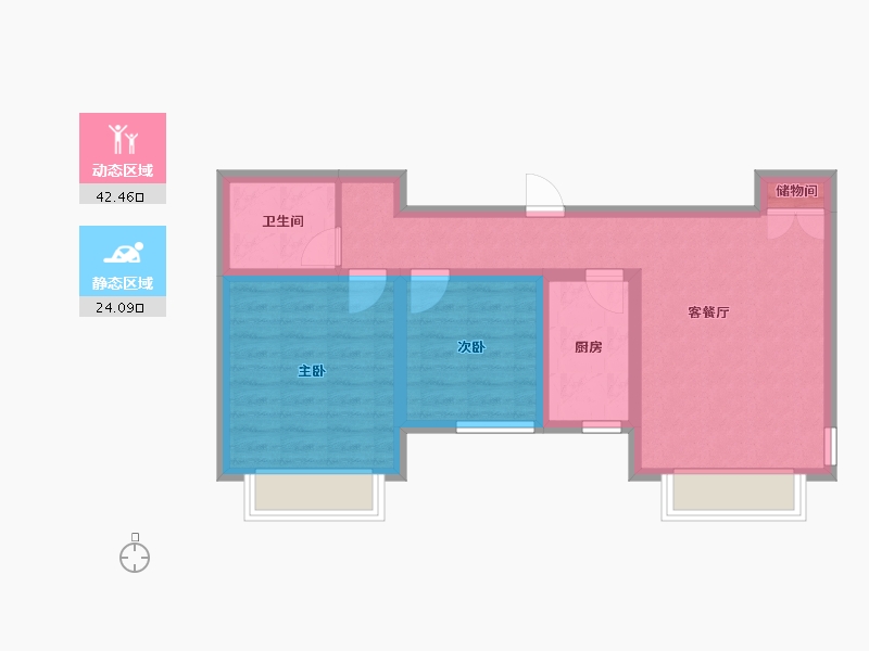 天津-天津市-荷塘悦色建面89m²-58.28-户型库-动静分区