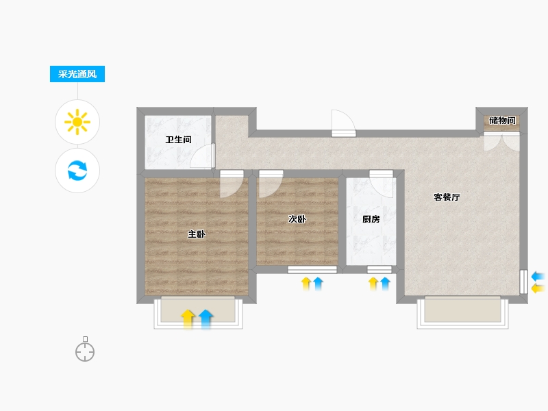 天津-天津市-荷塘悦色建面89m²-58.28-户型库-采光通风