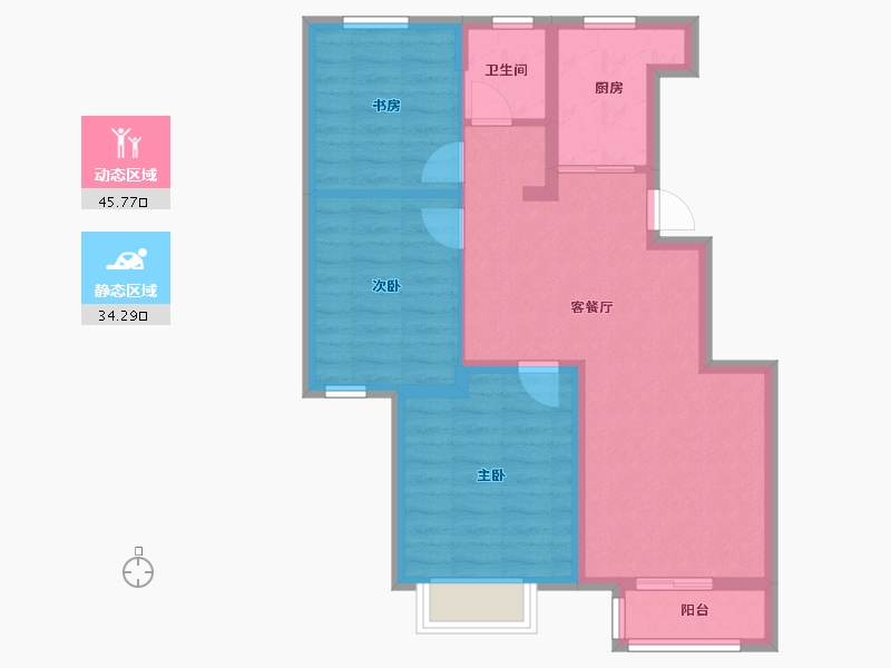 天津-天津市-融侨方圆汀兰苑14号楼,汀兰苑25号楼,汀兰苑26号楼,汀兰苑5号楼,汀兰苑27号楼-71.21-户型库-动静分区