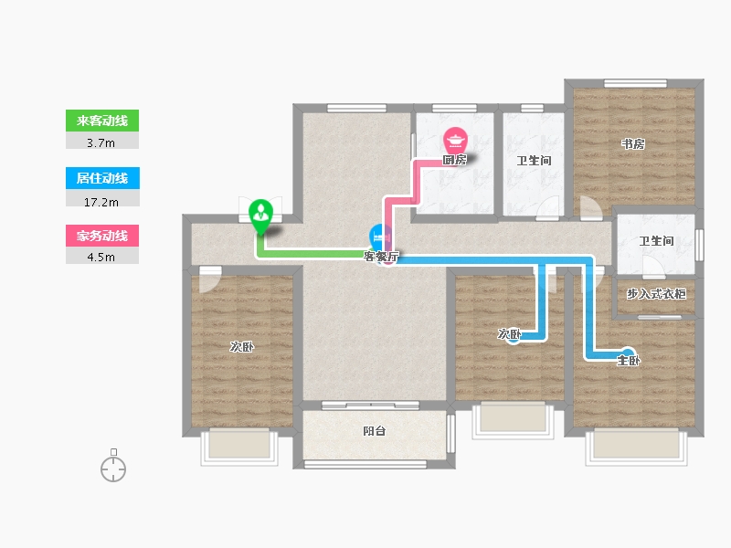 天津-天津市-融侨方圆汀兰苑34号楼建面143m²-114.39-户型库-动静线