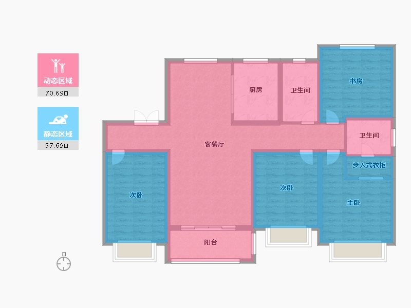 天津-天津市-融侨方圆汀兰苑34号楼建面143m²-114.39-户型库-动静分区