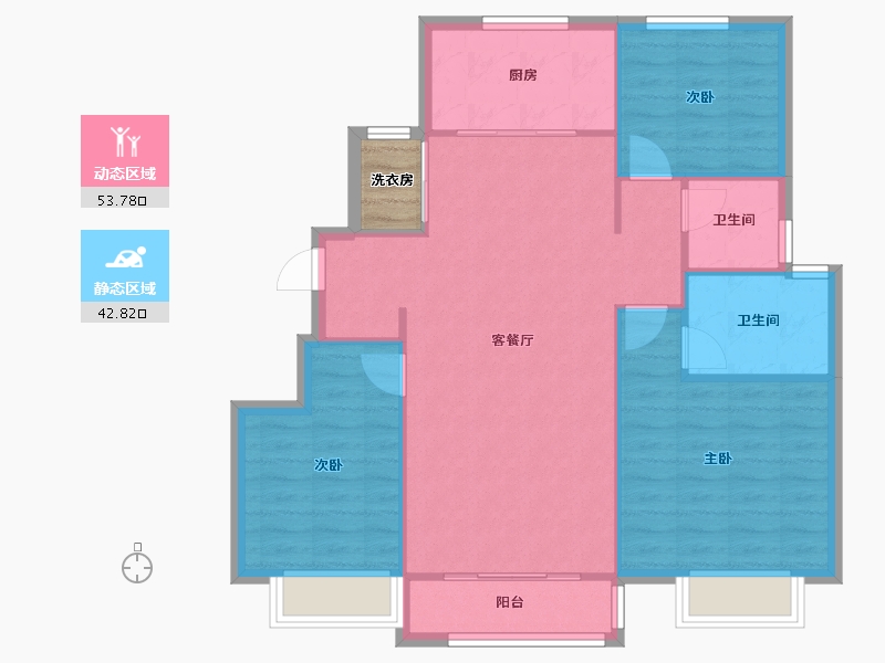 天津-天津市-龙湖首创禧瑞郦城1号楼,2号楼,3号楼,4号楼,6号楼,7号楼建面118m²-90.70-户型库-动静分区