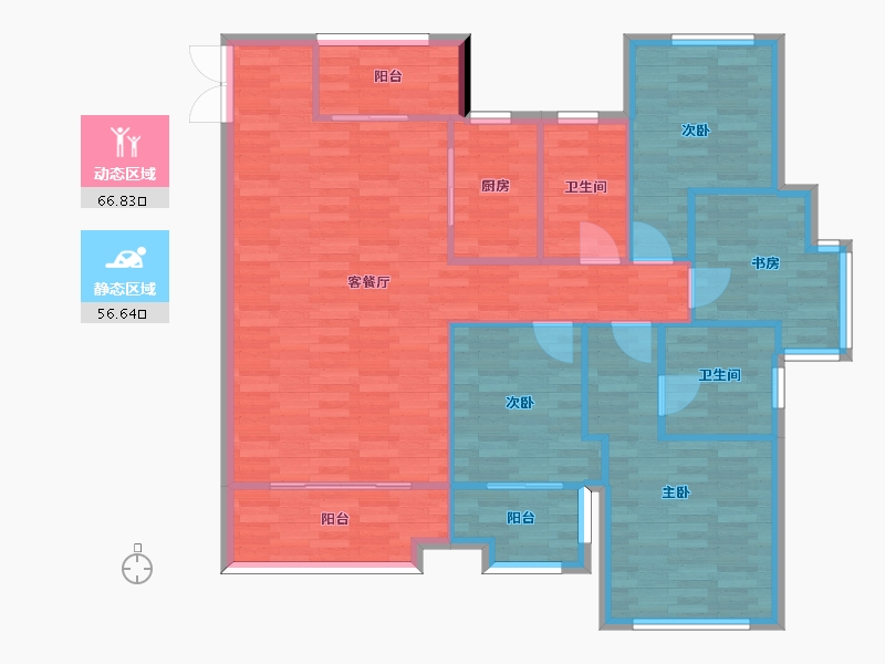 河南省-郑州市-星联御象湖3号楼5号楼建面141m2-112.80-户型库-动静分区