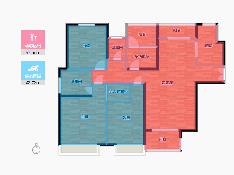 河南省-郑州市-英地金台府邸建面163m2-130.39-户型库-动静分区