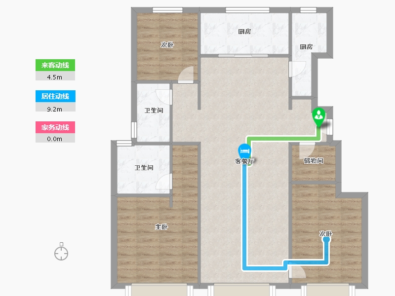 天津-天津市-万科西华府芳华苑1号楼,芳华苑2号楼,芳华苑43号楼,1号楼,2号楼,38号楼-100.00-户型库-动静线