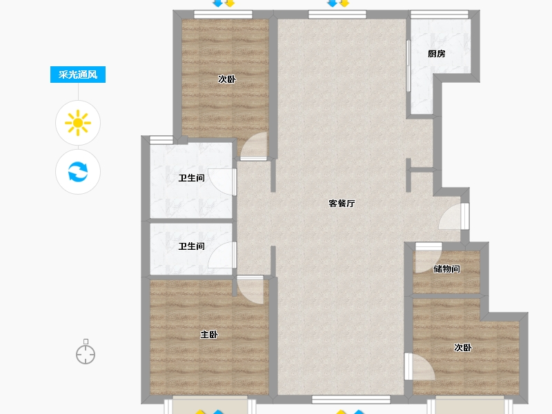 天津-天津市-万科西华府芳华苑3号楼,芳华苑4号楼,芳华苑5号楼,芳华苑6号楼,芳华苑33号楼,-92.81-户型库-采光通风