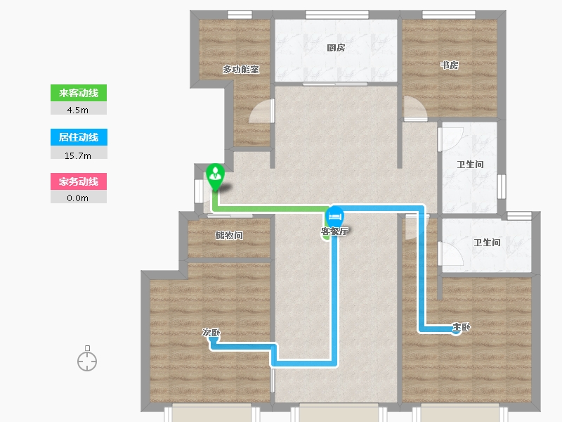 天津-天津市-万科西庐学韵园20号楼,学韵园21号楼建面125m²-100.00-户型库-动静线