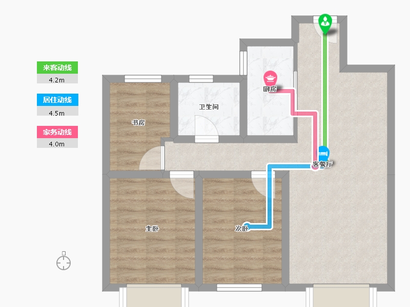 天津-天津市-天房北宁公元天博雅苑3号楼,建面96m²-62.57-户型库-动静线