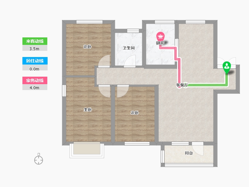 天津-天津市-天房北宁公元天博雅苑3号楼,建面118m²-77.93-户型库-动静线