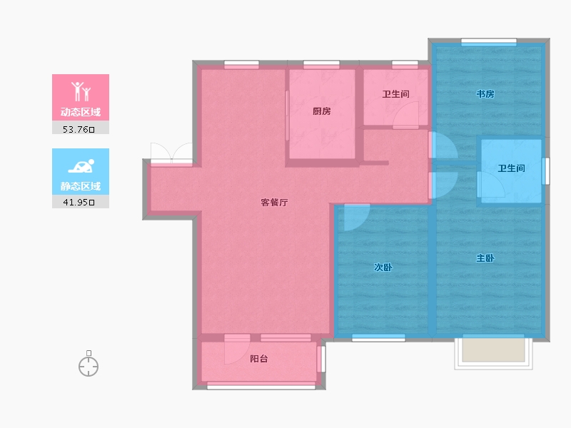 天津-天津市-天房北宁公元天博雅苑3号楼,建面129m²-85.08-户型库-动静分区