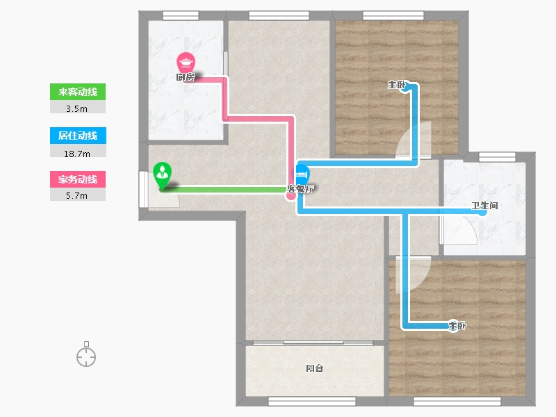 天津-天津市-新业御园10号楼,14号楼建面95m²-76.00-户型库-动静线