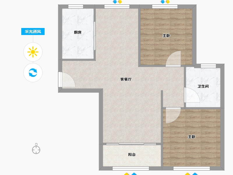 天津-天津市-新业御园10号楼,14号楼建面95m²-76.00-户型库-采光通风