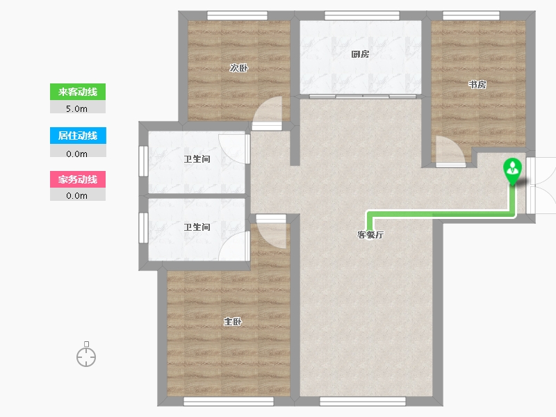 天津-天津市-中冶德贤华府4号楼,建面124m²-77.79-户型库-动静线