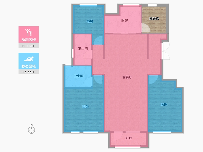 天津-天津市-财富绿道丹庭建面125m²-99.91-户型库-动静分区