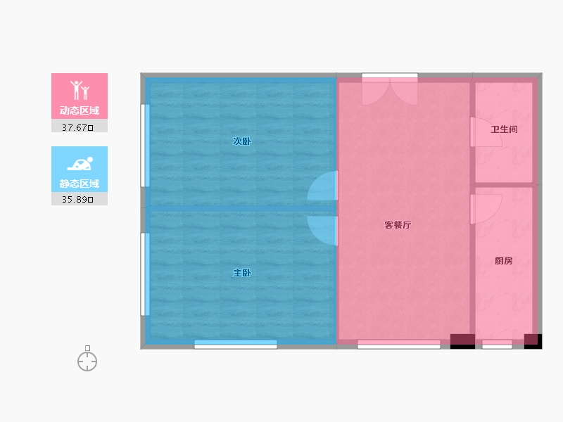 天津-天津市-富海公馆3号楼建面102m²-67.65-户型库-动静分区