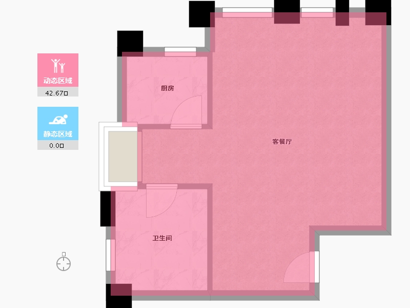 天津-天津市-天津诺德中心诺城广场3号楼,诺城广场1号楼建面83m²-38.39-户型库-动静分区