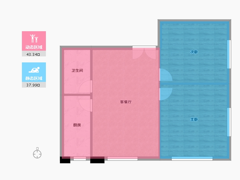 天津-天津市-富海公馆3号楼建面107m²-75.20-户型库-动静分区