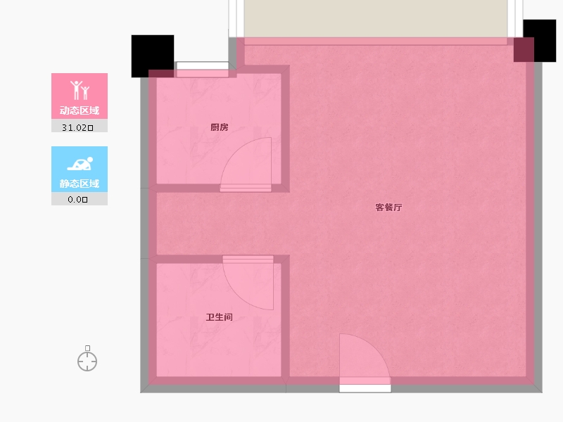 天津-天津市-天津诺德中心建面60m²-27.73-户型库-动静分区