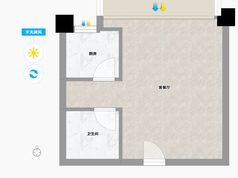 天津-天津市-天津诺德中心建面60m²-27.73-户型库-采光通风