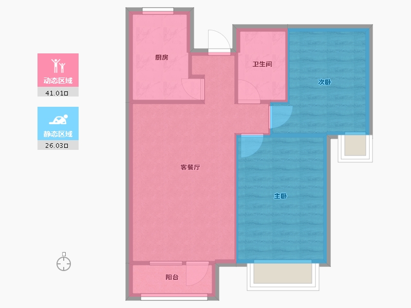 天津-天津市-天房中山路5号楼,10号楼建面89m²-60.53-户型库-动静分区