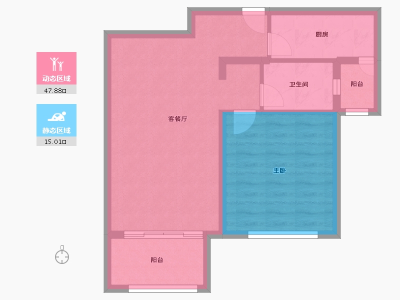 天津-天津市-新业御园建面70m²-55.99-户型库-动静分区