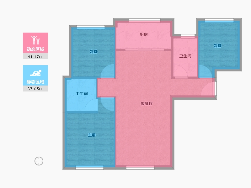 天津-天津市-融创城融义园1号楼,融青园1号楼,融文园1号楼,融青园2号楼,融文园2号楼,融文-67.20-户型库-动静分区