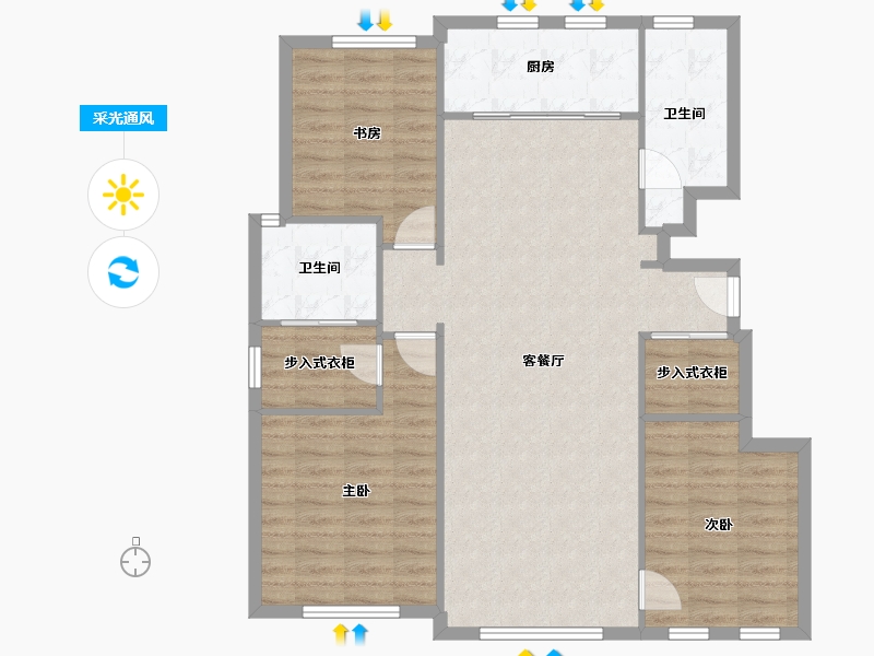 天津-天津市-融创城融秋园1号楼,融秋园2号楼,融礼园2号楼,融翰园2号楼融林园6号楼,融秋园-100.65-户型库-采光通风