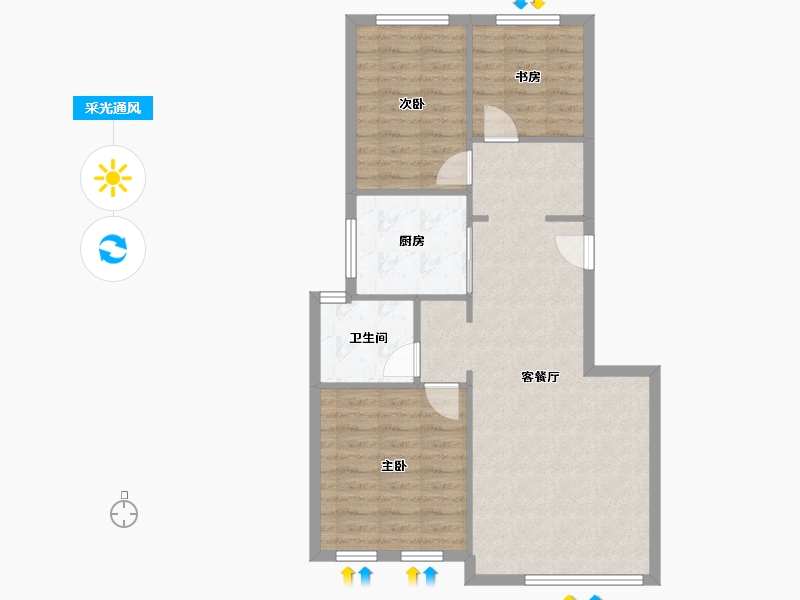 天津-天津市-融创城融丹园4号楼,融丹园5号楼,融丹园6号楼,融青园7号楼建面144m²-73.11-户型库-采光通风