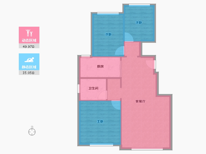 天津-天津市-融创城融义园3号楼,融青园3号楼,融义园5号楼,融秋园8号楼,融义园9号楼建面97-77.59-户型库-动静分区